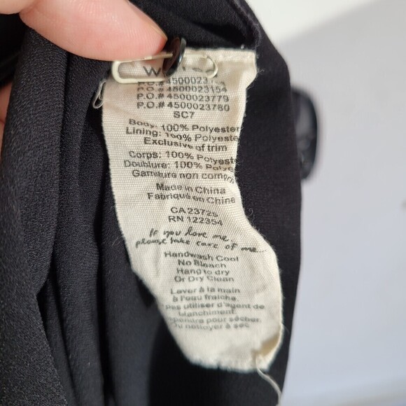 Aritzia Wilfred Black Sleeveless Leila Deep V Back Mini Dress Pockets Size 0 - Picture 13 of 14